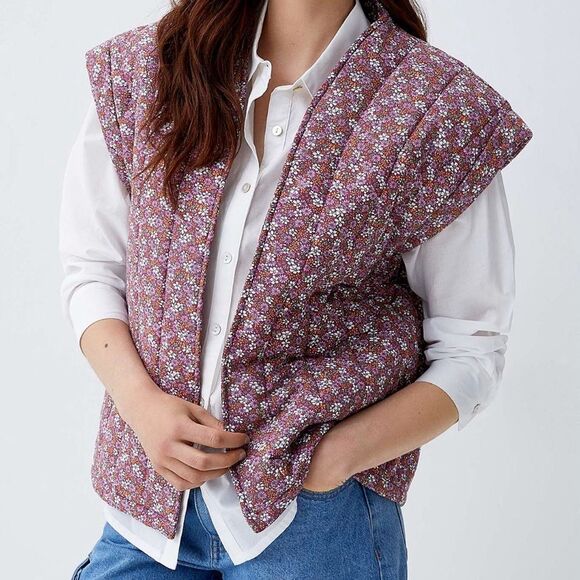 Things Between Jackets & Blazers - Things Between Floral Quilted Vest